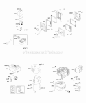 Air Cleaner Exhaust System Diagram and Parts List for  Briggs and Stratton Engine